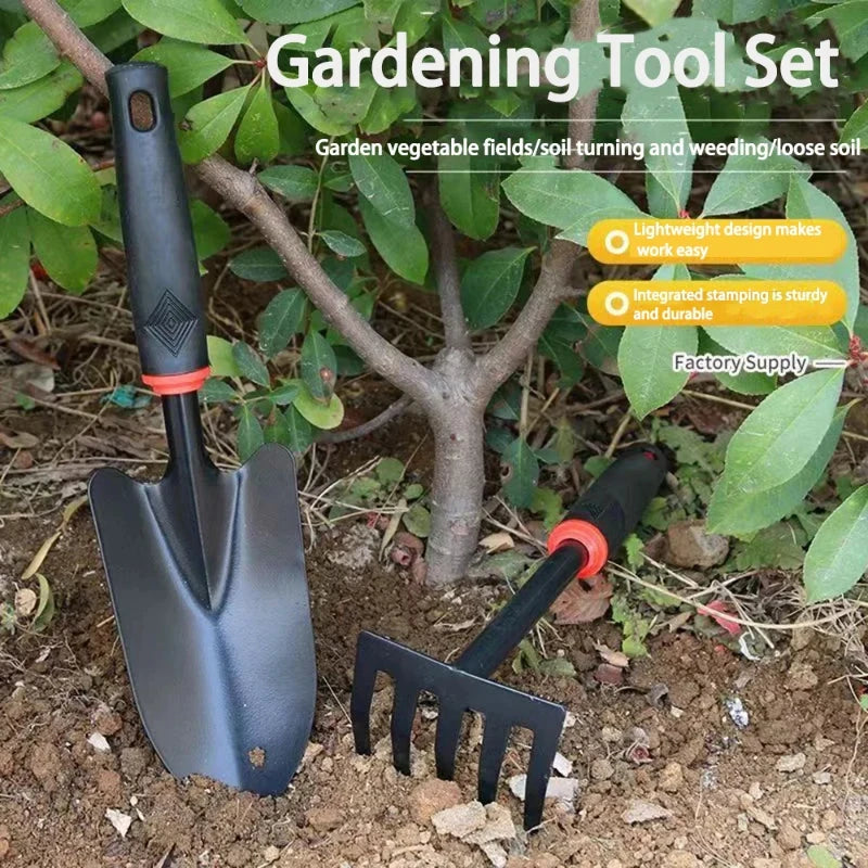 Gardening Shovel, Gardening Vegetable Planting Tools, Rake, Hoe, Trowel, Small Tool Set of 4, Gardening Gifts for Women and Men