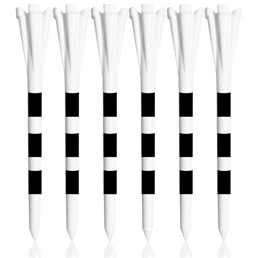 Golf Tees Plastic Unbreakable 5 Prongs Head Tee with Stripe Markers 50pcs,83mm70mm Long Ball Holder Low Friction Less Resistance