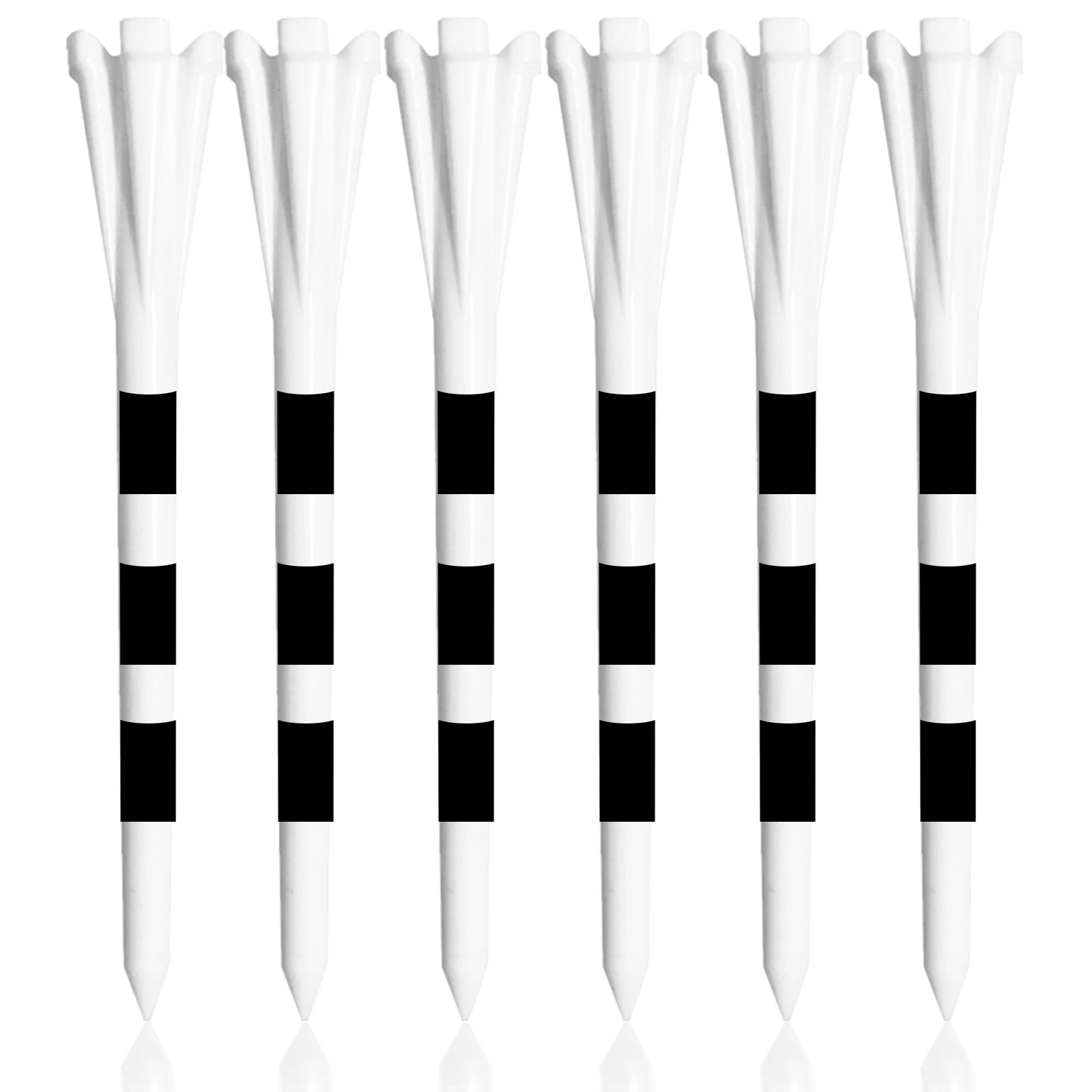 Golf Tees Plastic Unbreakable 5 Prongs Head Tee with Stripe Markers 50pcs,83mm70mm Long Ball Holder Low Friction Less Resistance