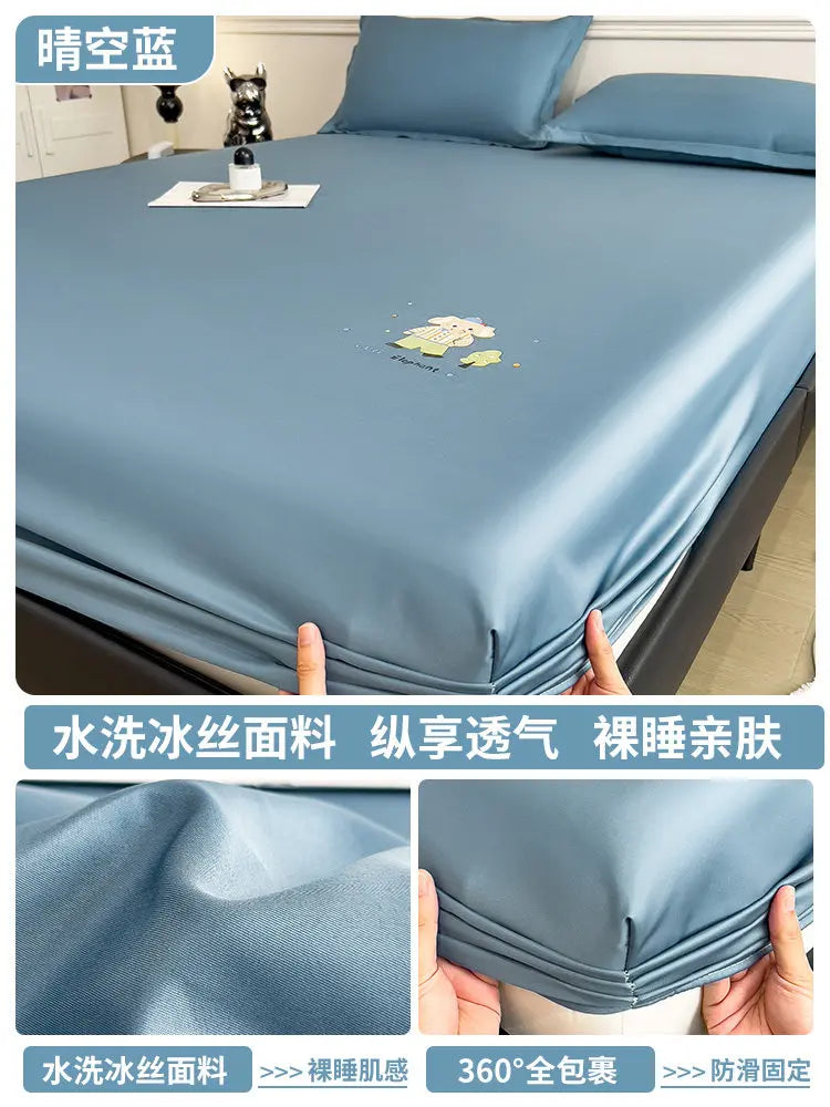 Cute Bedroom Bedsheets Cooling Kids Comferter Blue Bedsheets Pillow Cover Soft Ropa De Cama Juego Completo Bedding Set