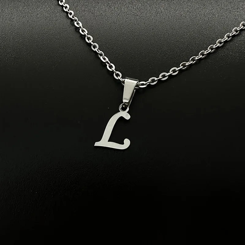 316L Stainless Steel Necklace A To Z 26 Letters Initial Minimalist Necklaces For Women Big Alphabet Pendant Gifts Jewelry gift