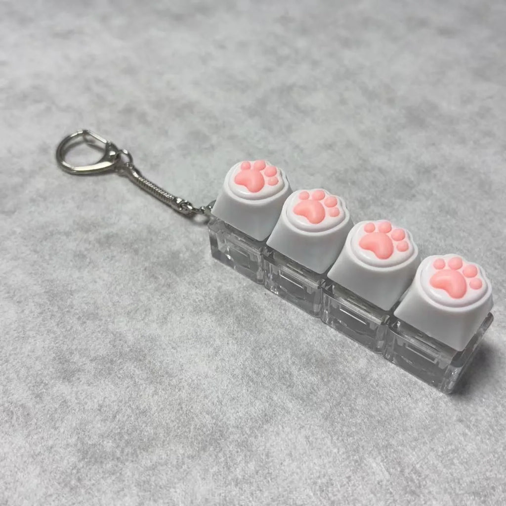 Silicone Soft Cat Claws Keychain Key Ring Pendant Mobile Phone Backpack Pendant Desktop Accessories Decompression Press Tools