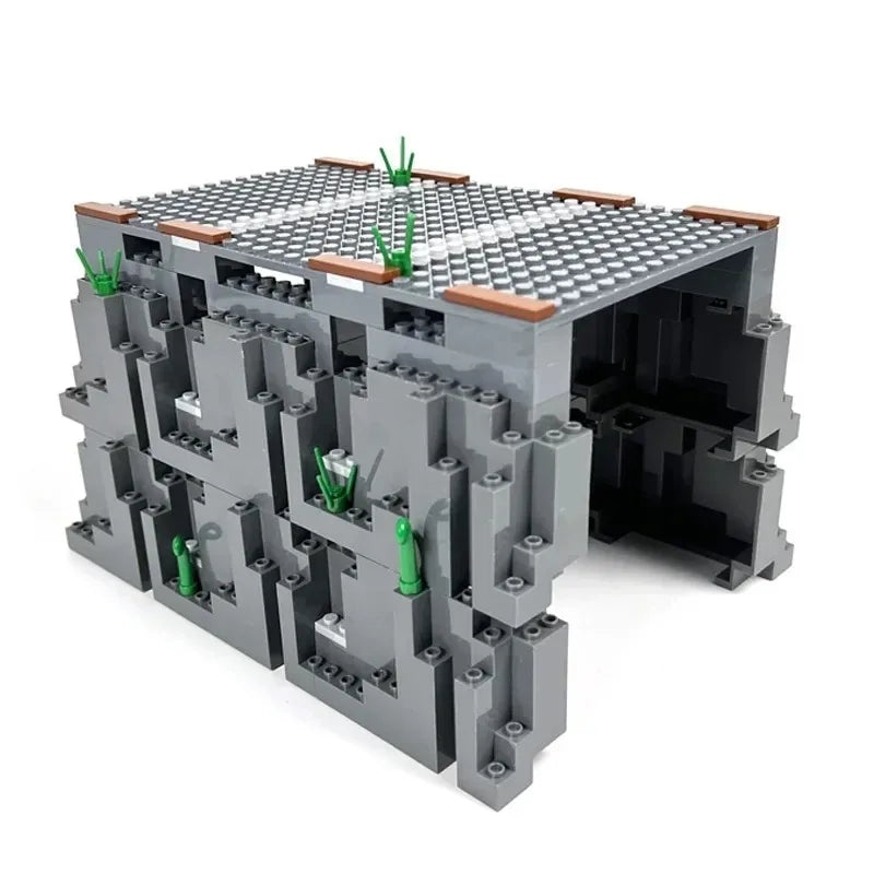 MOC Set Toy Series: Railway Tracks Tunnels Caves Rocks Artificial Hills and Puzzle-Assembly Blocks for Boys' Festive Gifts