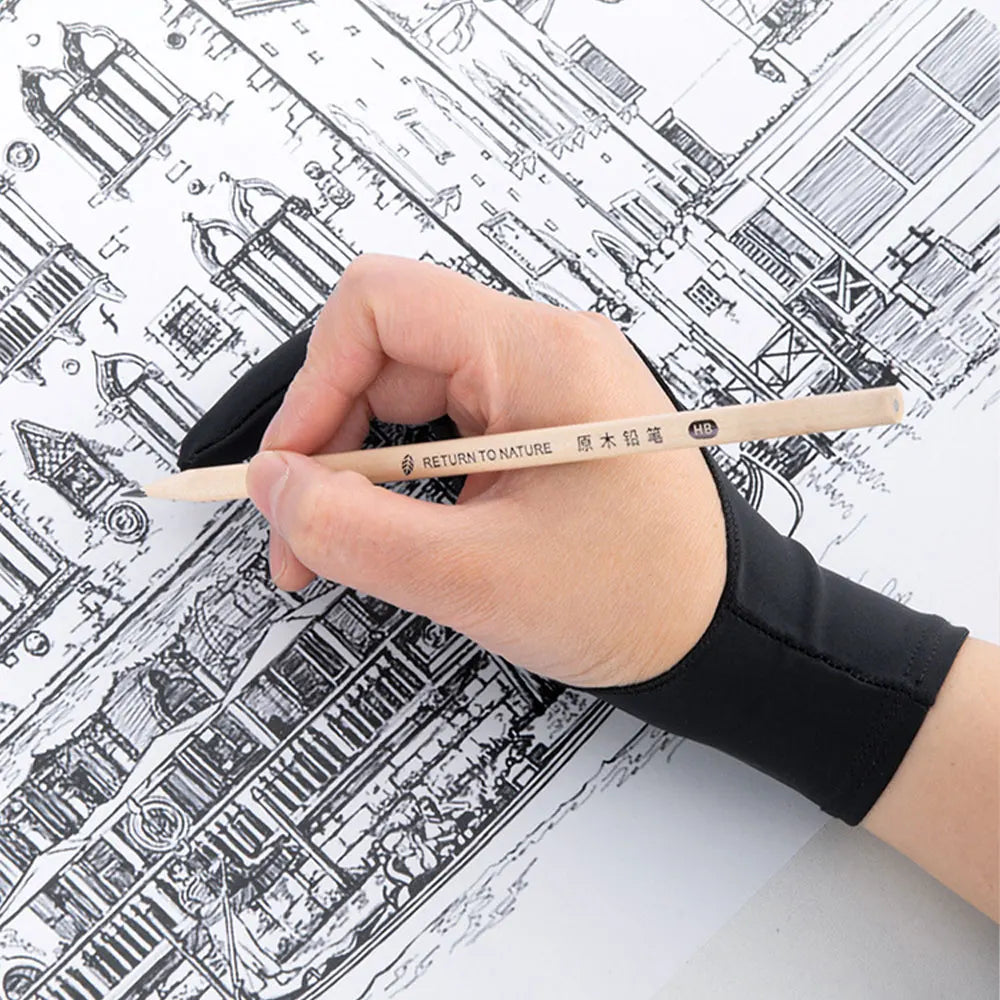 1PC Two-Finger Hand Painting Gloves Oil Painting Art Supplies Anti-touch Tablet Digital Board Screen Touch Drawing Anti-fouling