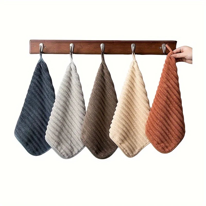 5-Piece Luxury Soft Super Absorbent Hand Towel Set - 11.8*11.8 inch Quick Drying Washcloths for Household and Daily Necessities