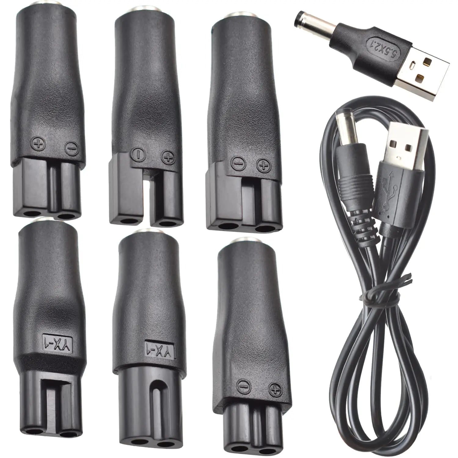 LISI 8 PCS Power Cord 5V Replacement Charger USB Adapter Suitable for All Kinds Hair Clippers, Beard Trimmers, Shavers