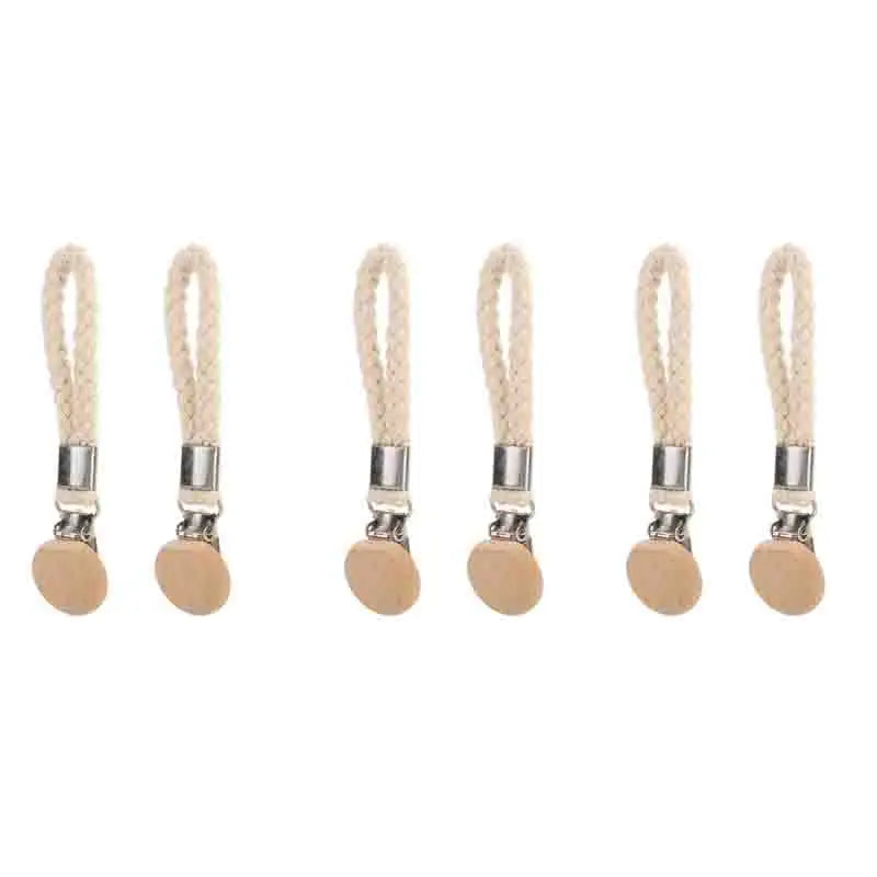1-6 PCS Towel Clip Woven Rope Hanging Clip No-Drill Portable Multifunctional Metal Storage Clip Household Bathroom Towel Clip
