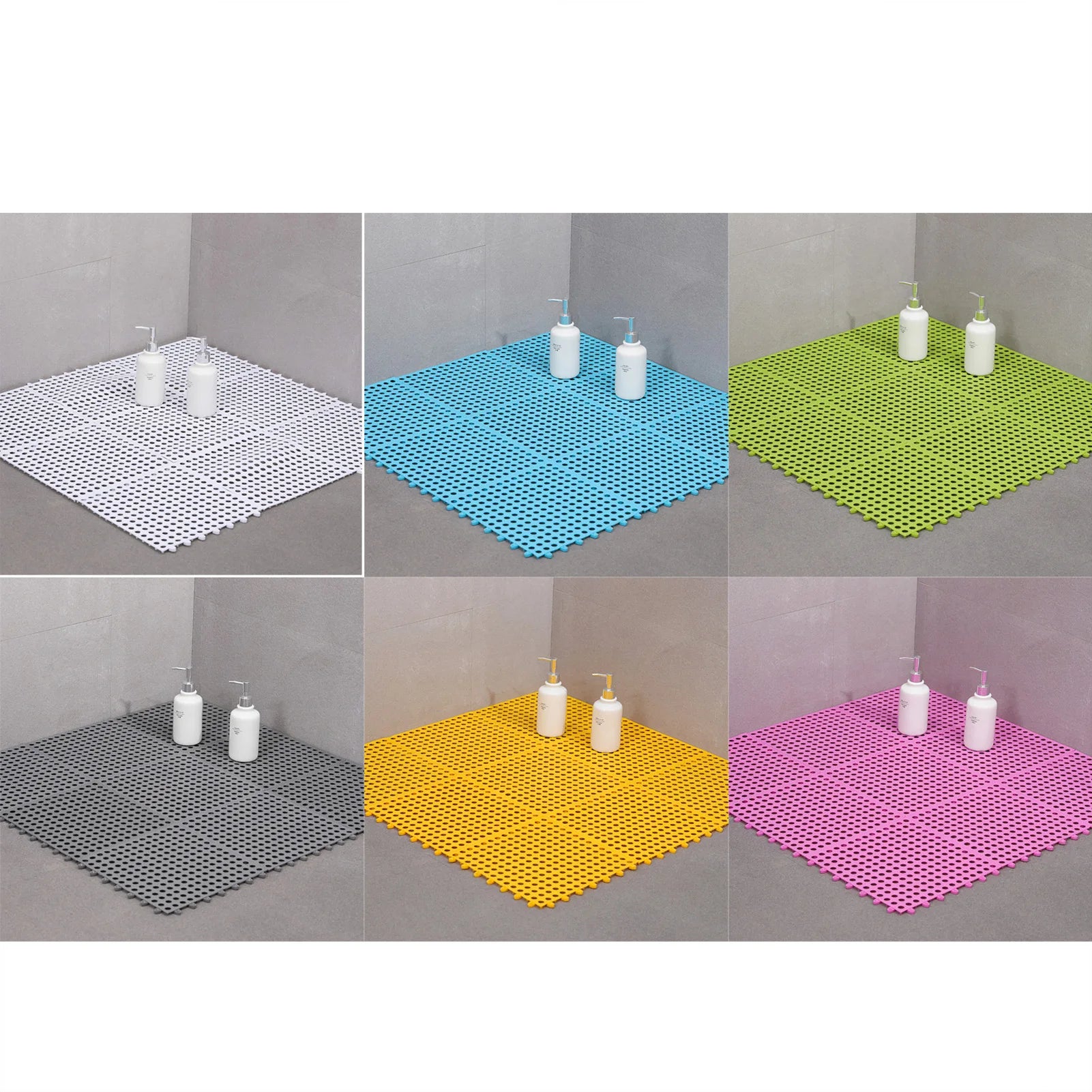 Bathroom Mat 30 X 30cm Prevent Slipping Spliced Comfortable Indoor Bath Mat for Bathrooms Kitchens Residences Household Products