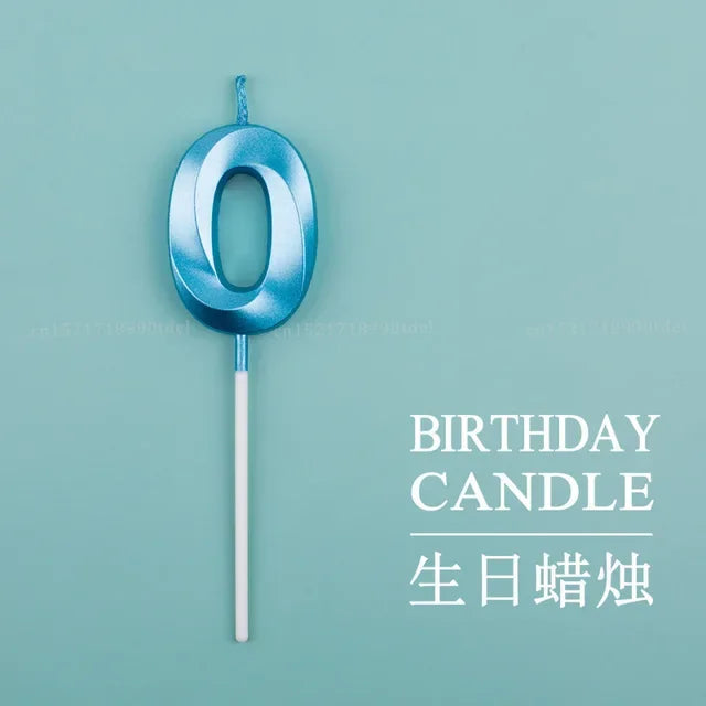 Vibrant Blue Pink Green 1pcs 0-9 Number Candles Decor for Kids Happy Birthday Event Anniversatires &Parties Decoration DIY