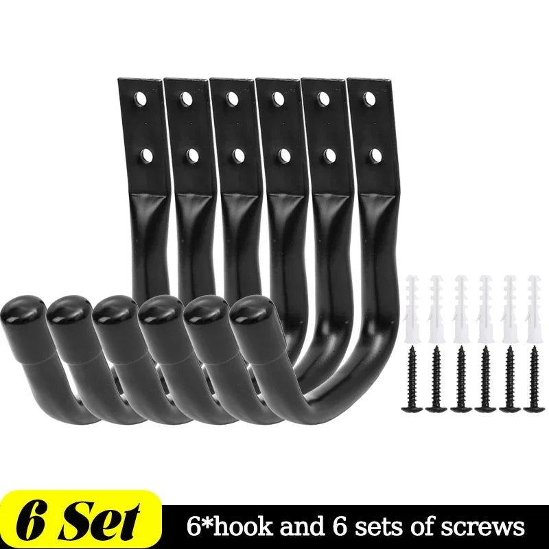 12/2x Heavy Duty Metal Garage Storage Hooks Wall Mounted J Hanger Hooks Utility Hanging Hook for Cycling Bike Garden Accessories