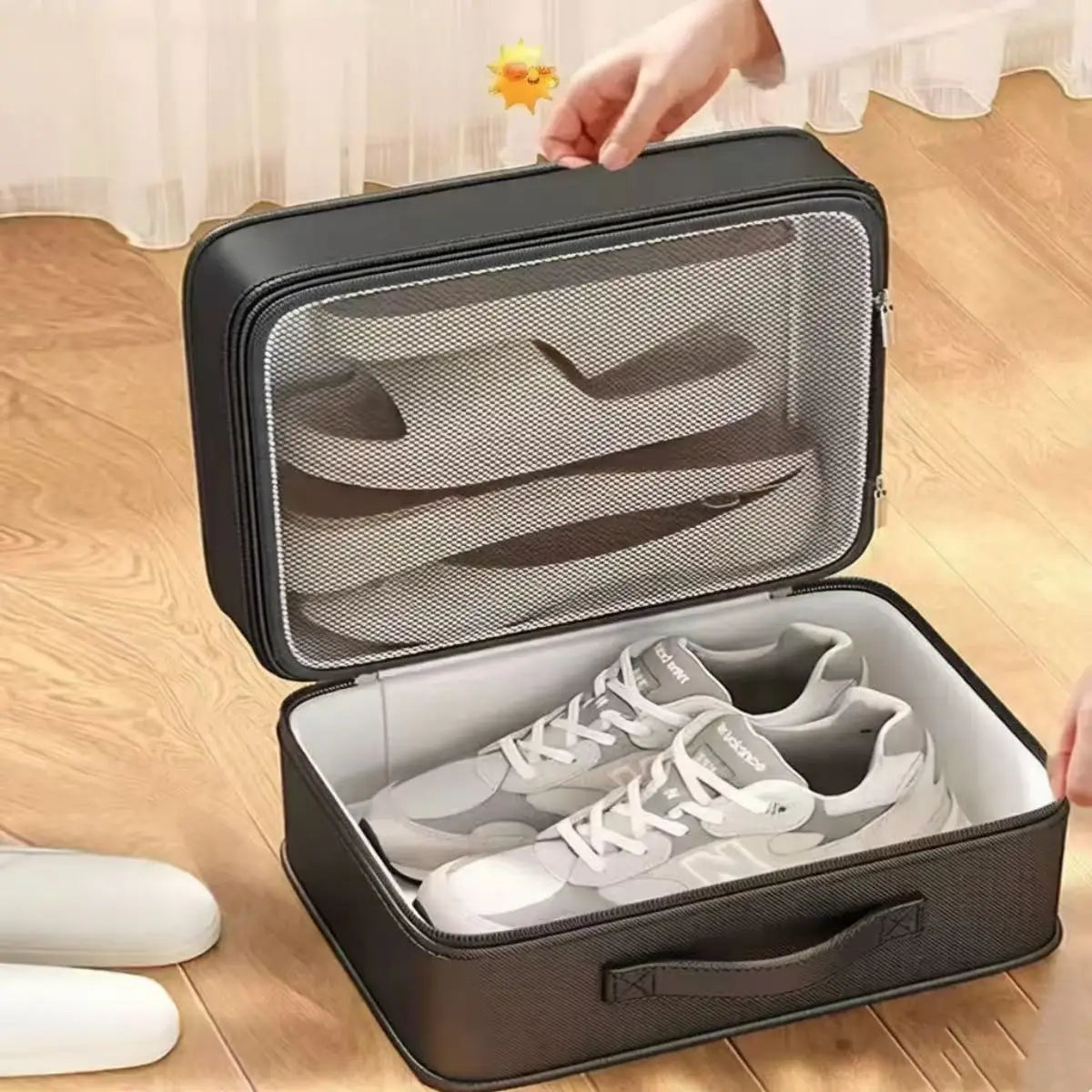 Upgrade Travel Shoe Bag Organizer Zipper Waterproof Sneakers Storage Bag Multi layer can store 4pair shoe box