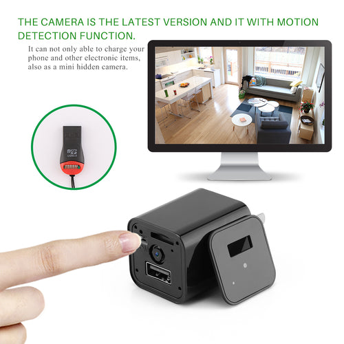 "HD 1080P USB Charger Hidden Spy Camera - Home Security & Nanny Cam"