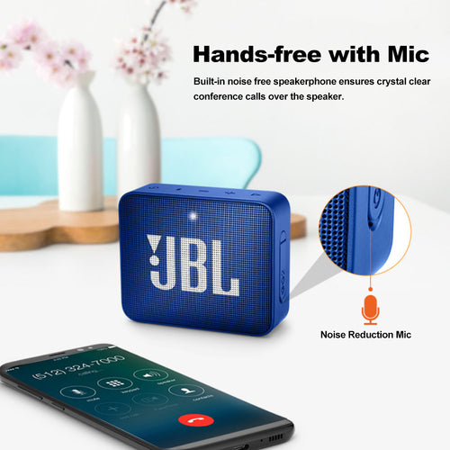 "JBL GO 2 Portable Waterproof Wireless Bluetooth Speaker Wireless Bluetooth Speaker" IPX7 Waterproof With Mic