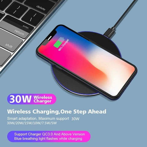 "Dragon W9 30W Fast Wireless Charging Pad"