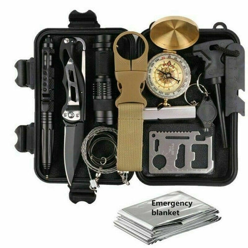 "14 in 1 Outdoor Emergency Survival And Safety Gear Kit"